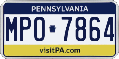 PA license plate MPO7864