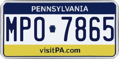 PA license plate MPO7865