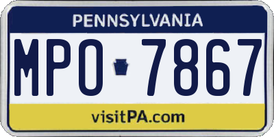 PA license plate MPO7867