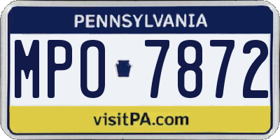 PA license plate MPO7872