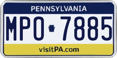PA license plate MPO7885