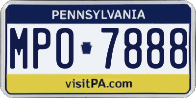 PA license plate MPO7888