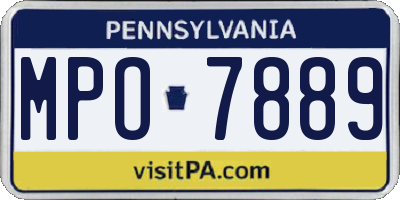 PA license plate MPO7889