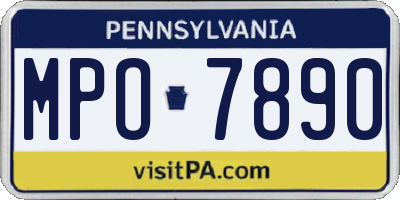 PA license plate MPO7890
