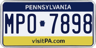 PA license plate MPO7898