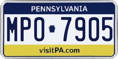 PA license plate MPO7905