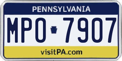 PA license plate MPO7907