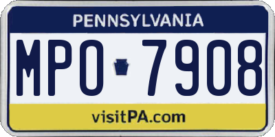 PA license plate MPO7908