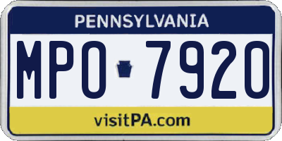 PA license plate MPO7920