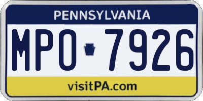 PA license plate MPO7926