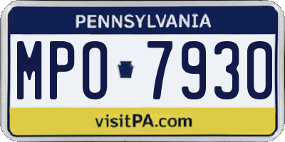 PA license plate MPO7930