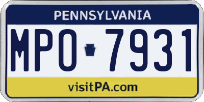 PA license plate MPO7931