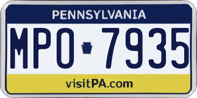 PA license plate MPO7935