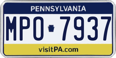 PA license plate MPO7937