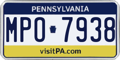 PA license plate MPO7938