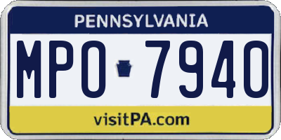 PA license plate MPO7940