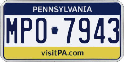 PA license plate MPO7943