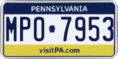 PA license plate MPO7953