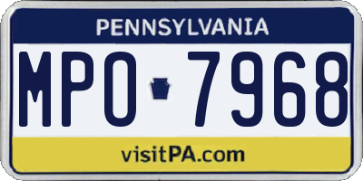 PA license plate MPO7968