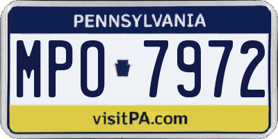 PA license plate MPO7972