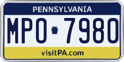 PA license plate MPO7980