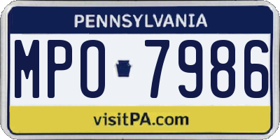 PA license plate MPO7986