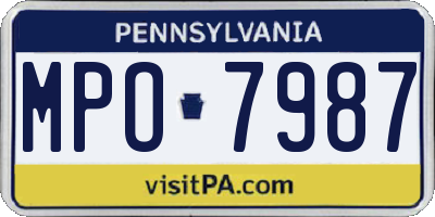 PA license plate MPO7987
