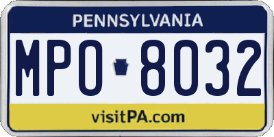 PA license plate MPO8032