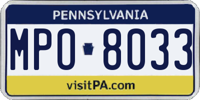 PA license plate MPO8033