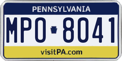 PA license plate MPO8041