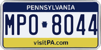 PA license plate MPO8044