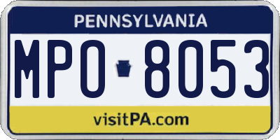PA license plate MPO8053