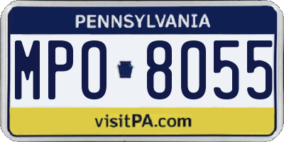 PA license plate MPO8055