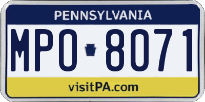 PA license plate MPO8071