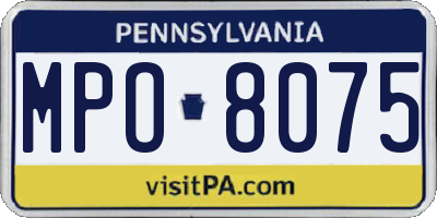 PA license plate MPO8075