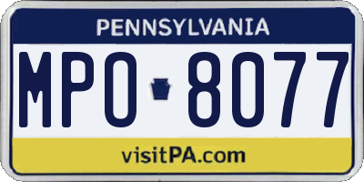 PA license plate MPO8077