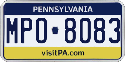 PA license plate MPO8083