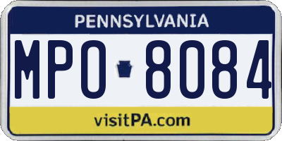 PA license plate MPO8084