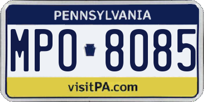 PA license plate MPO8085