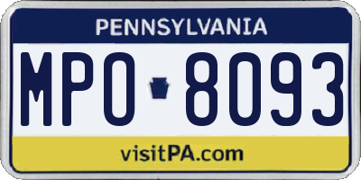 PA license plate MPO8093