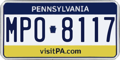 PA license plate MPO8117