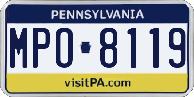 PA license plate MPO8119