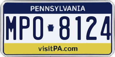 PA license plate MPO8124