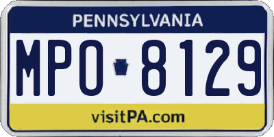 PA license plate MPO8129
