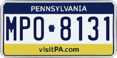 PA license plate MPO8131