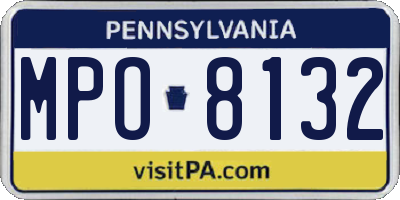PA license plate MPO8132
