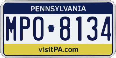 PA license plate MPO8134