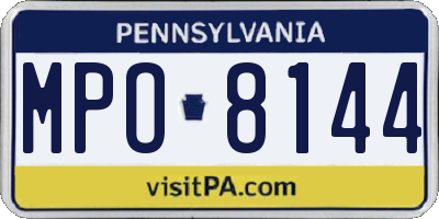 PA license plate MPO8144