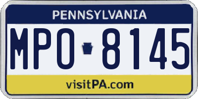 PA license plate MPO8145