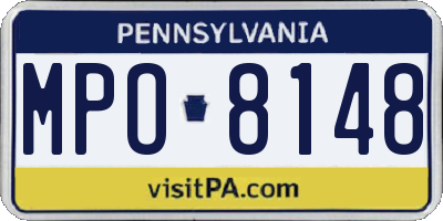 PA license plate MPO8148